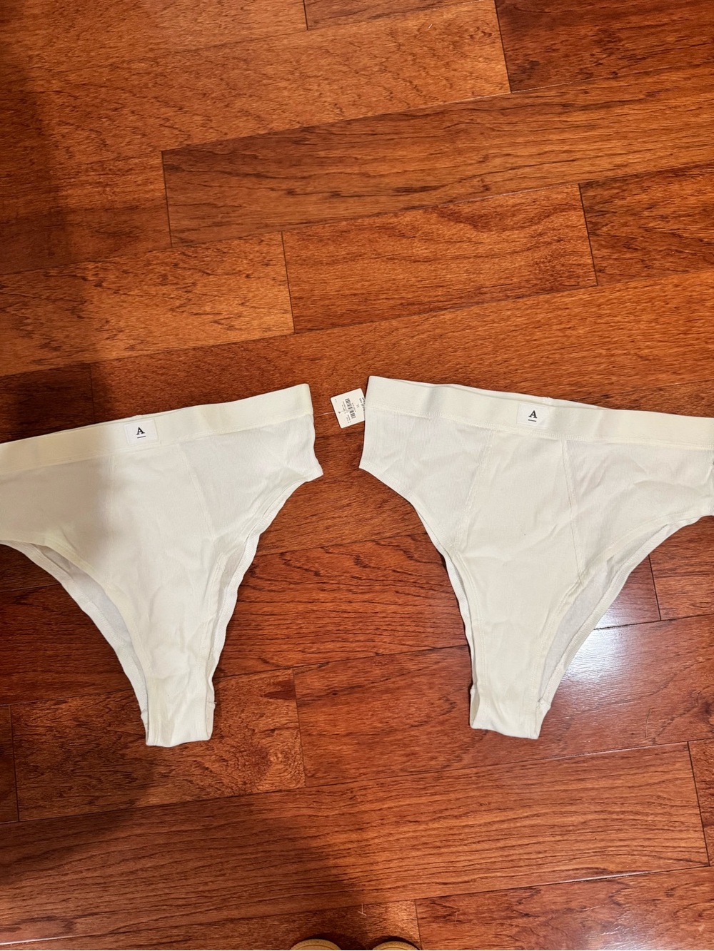 Anthropologie White Ribbed high cut Underwear NWT Size XL